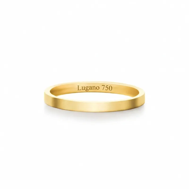 Aliança Honeymoon Ouro Amarelo 18k 2mm - vista frontal