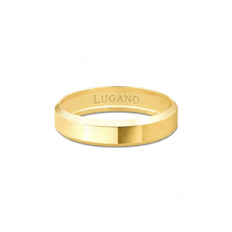 Aliança Kisses Ouro Amarelo 18k 4mm - vista frontal